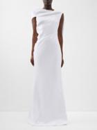 Roland Mouret - Draped Open-back Sequinned Gown - Womens - White