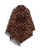 Matchesfashion.com Fendi - Ff Jacquard Wool Blend Shawl - Womens - Brown