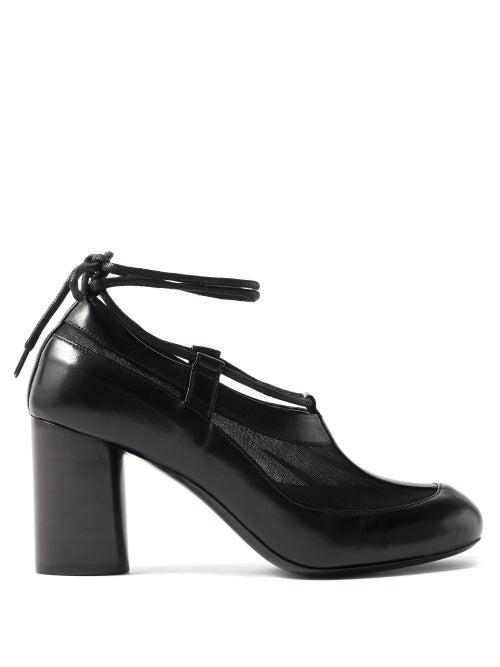 Lemaire - Mesh-panelled Ankle Wrap Pumps - Womens - Black