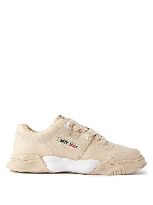 Mihara Yasuhiro - Parker Leather Trainers - Mens - Beige
