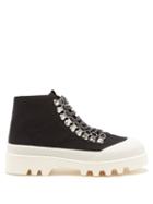 Proenza Schouler - City Tread-sole Suede Boots - Womens - Black White