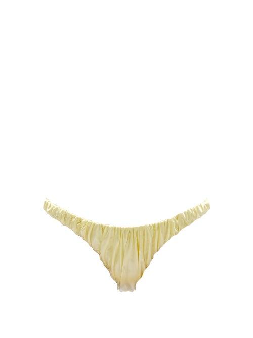 Matchesfashion.com Isa Boulder - Jessie Ruched Brazilian Bikini Briefs - Womens - Gold