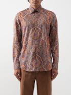 Etro - Paisley-print Cotton-poplin Shirt - Mens - Red Multi