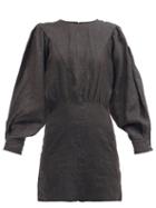 Matchesfashion.com Isabel Marant Toile - Nuevo Panelled Linen Mini Dress - Womens - Black