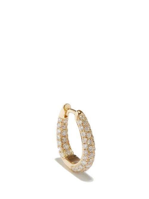 Ladies Fine Jewellery Jacquie Aiche - Diamond & 14kt Gold Single Hoop Earring - Womens - Yellow Gold
