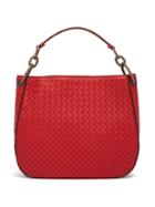 Matchesfashion.com Bottega Veneta - Loop Small Intrecciato Shoulder Bag - Womens - Red