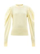 Matchesfashion.com Jw Anderson - Balloon-sleeve Mohair-blend Sweater - Womens - Light Yellow