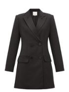 Matchesfashion.com Tibi - Stapled Crpe Tuxedo Mini Dress - Womens - Black