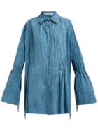 Matchesfashion.com Acne Studios - Lucia Oversized Suede Shirt - Womens - Blue