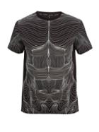 Matchesfashion.com Blackbarrett By Neil Barrett - Topography Body Print Cotton Jersey T Shirt - Mens - Black White
