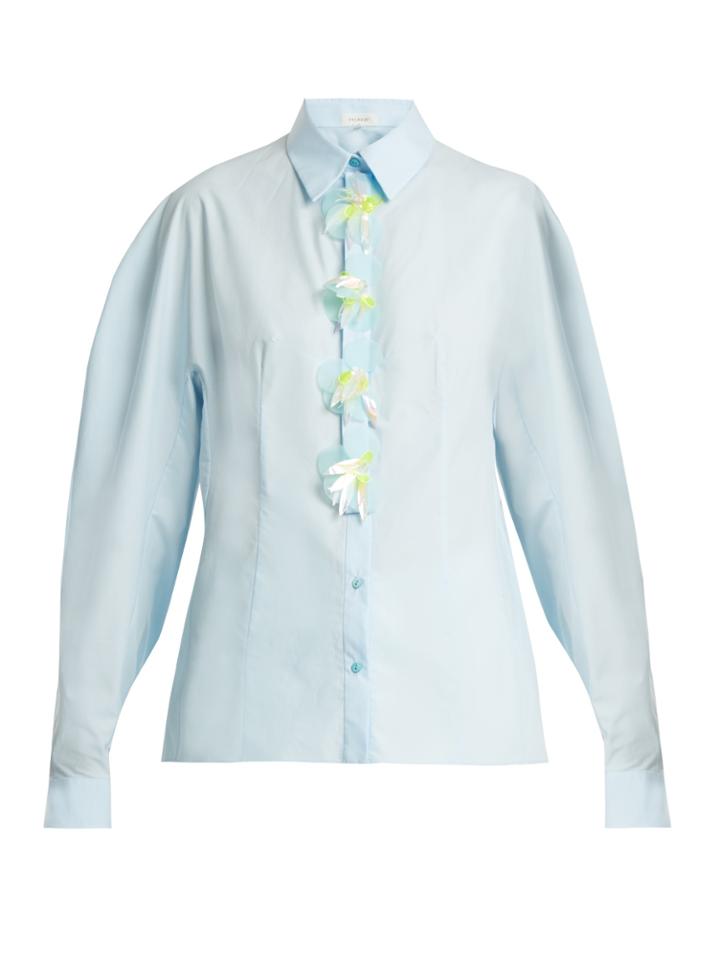 Delpozo Floral-embellished Point-collar Shirt