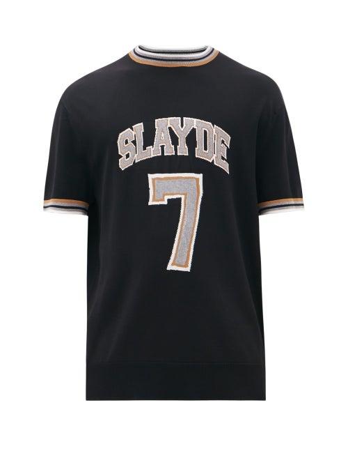 Matchesfashion.com Neil Barrett - Slayde-intarsia Knitted T-shirt - Mens - Black