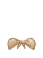 Matchesfashion.com Sara Cristina - Marina Knotted-front Bandeau Bikini Top - Womens - Gold