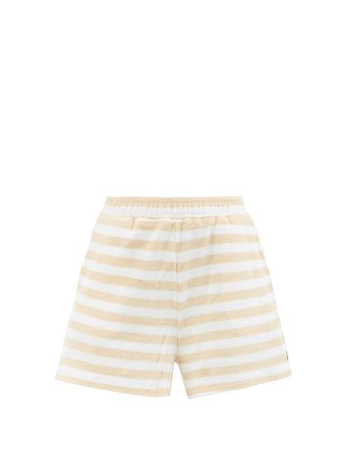 The Upside - Makai Christina Striped Cotton-blend Terry Shorts - Womens - Beige Stripe