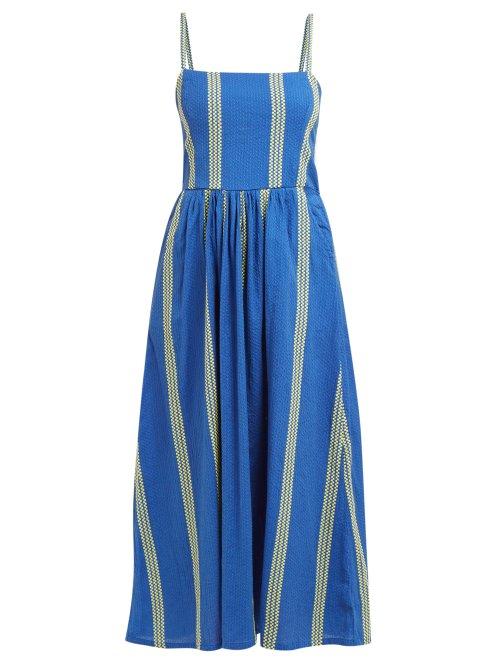 Matchesfashion.com Ace & Jig - Kennedy Striped Cotton Dress - Womens - Blue
