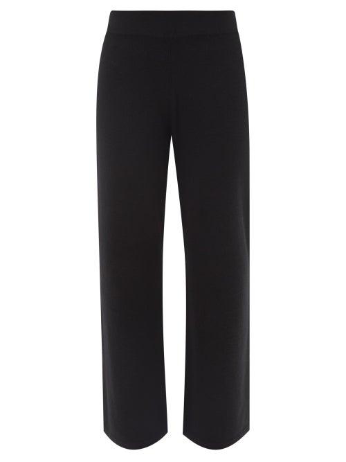 Joseph - Cropped Wool-blend Wide-leg Trousers - Womens - Black