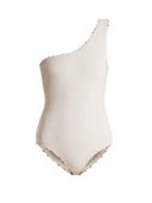 Matchesfashion.com Marysia - Santa Barbara French Knot Edged Swimsuit - Womens - White Multi