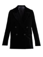 Matchesfashion.com Acne Studios - Relaxed Double Breasted Velvet Blazer - Womens - Navy
