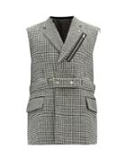Matchesfashion.com Takahiromiyashita Thesoloist. - Houndstooth-check Wool-twill Sleeveless Blazer - Mens - Grey
