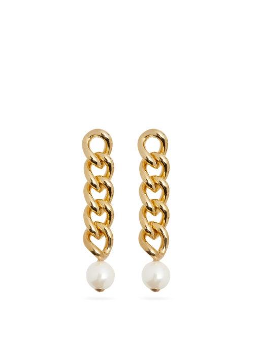 Matchesfashion.com Rosantica - Canasta Pearl-embellished Curb-chain Drop Earrings - Womens - Pearl