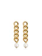 Matchesfashion.com Rosantica - Canasta Pearl-embellished Curb-chain Drop Earrings - Womens - Pearl