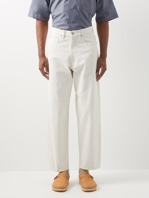 Auralee - Cropped Relaxed-leg Jeans - Mens - Cream