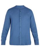 120 Lino Collarless Linen Shirt