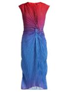 Matchesfashion.com Sies Marjan - Nicole Dgrad Pleated Satin Dress - Womens - Red Multi