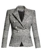 Balmain Double-breasted Hound's-tooth Check Blazer