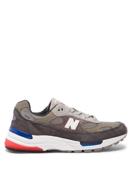 Matchesfashion.com New Balance - 992 Suede And Mesh Trainers - Womens - Dark Grey