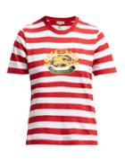 Matchesfashion.com Burberry - Crest Embroidered Cotton T Shirt - Womens - Red White