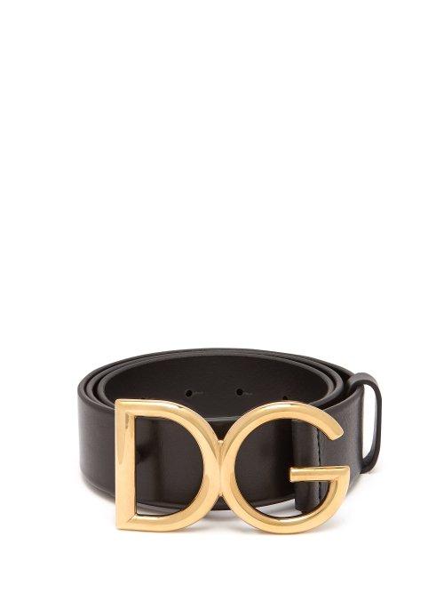 Matchesfashion.com Dolce & Gabbana - Dg Buckle Leather Belt - Mens - Black