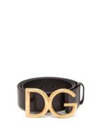 Matchesfashion.com Dolce & Gabbana - Dg Buckle Leather Belt - Mens - Black