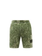 Stone Island - Logo-patch Off-dyed Cotton-jersey Shorts - Mens - Green