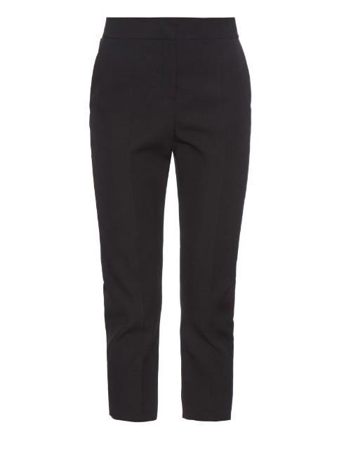 Balenciaga Back-belt Wool Cropped Trousers