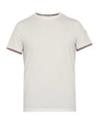 Matchesfashion.com Moncler - Striped Trim Cotton Blend T Shirt - Mens - White
