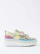 Chlo - Nama Patchwork Suede Trainers - Womens - Yellow Multi