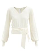 Matchesfashion.com Merlette - Phillimore Puff-sleeve Cotton-blend Sweater - Womens - Ivory