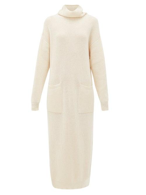 Matchesfashion.com Mara Hoffman - Elsa Roll-neck Cotton Sweater Dress - Womens - Cream
