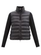 Moncler - High-neck Knit-sleeve Padded Down Jacket - Womens - Black