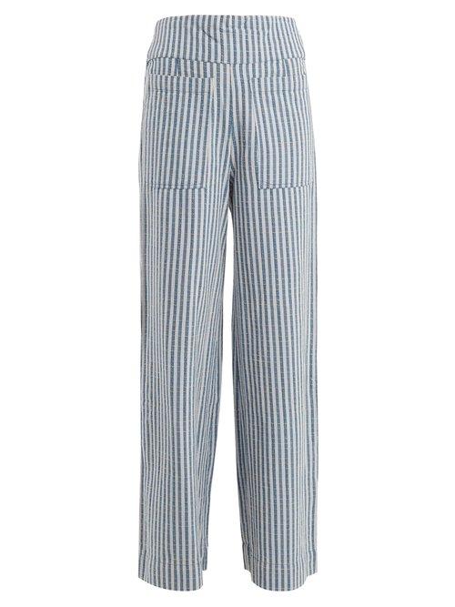 Matchesfashion.com Ace & Jig - Davis Striped Wide Leg Trousers - Womens - Blue Stripe