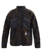 Matchesfashion.com And Wander - Zip-through Camouflage-jacquard Fleece Sweater - Mens - Green