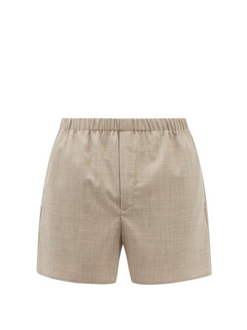 Ludovic De Saint Sernin - High-cut Wool-fresco Shorts - Mens - Beige