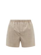 Ludovic De Saint Sernin - High-cut Wool-fresco Shorts - Mens - Beige