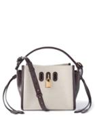 Tom Ford - Padlock Small Canvas And Leather Cross-body Bag - Womens - Cream Brown