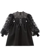 Matchesfashion.com Christopher Kane - Cupcake Lace And Duchess Satin Dress - Womens - Black