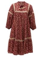 Matchesfashion.com Dodo Bar Or - Nell Floral Print Cotton Dress - Womens - Red Print