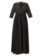 Matchesfashion.com Jil Sander - Niaz Mandarin-collar Midi Dress - Womens - Black
