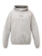 Matchesfashion.com Vetements - Logo-patch Cotton-blend Jersey Hooded Sweatshirt - Mens - Grey