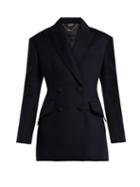 Matchesfashion.com Alexander Mcqueen - Double Breasted Virgin Wool Jacket - Womens - Navy